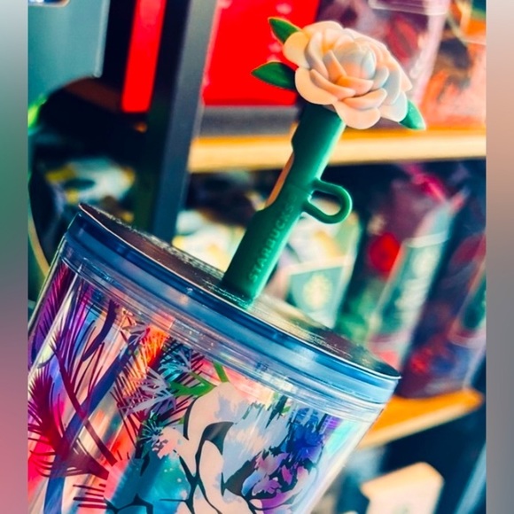 Starbucks Rose Silicone Topper Cup Iridescent Tumbler Venti New 2023 Holiday New - Picture 1 of 16